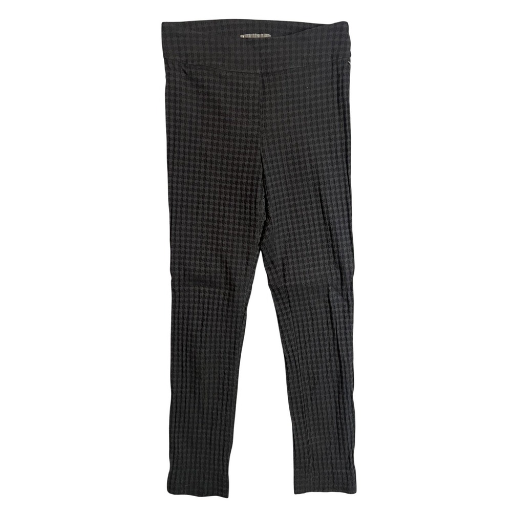 Erica Taylor Women's Textured‎ Houndstooth Leggings Black Medium Made In Canada